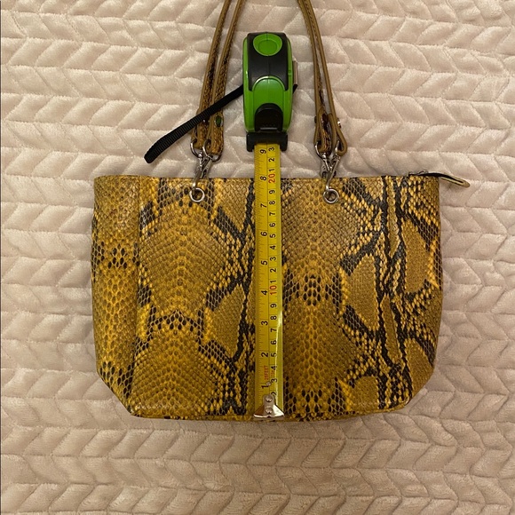 Two Opening Ceremony Leather Purses- Black and Yellow Python/Snake - Picture 6 of 10